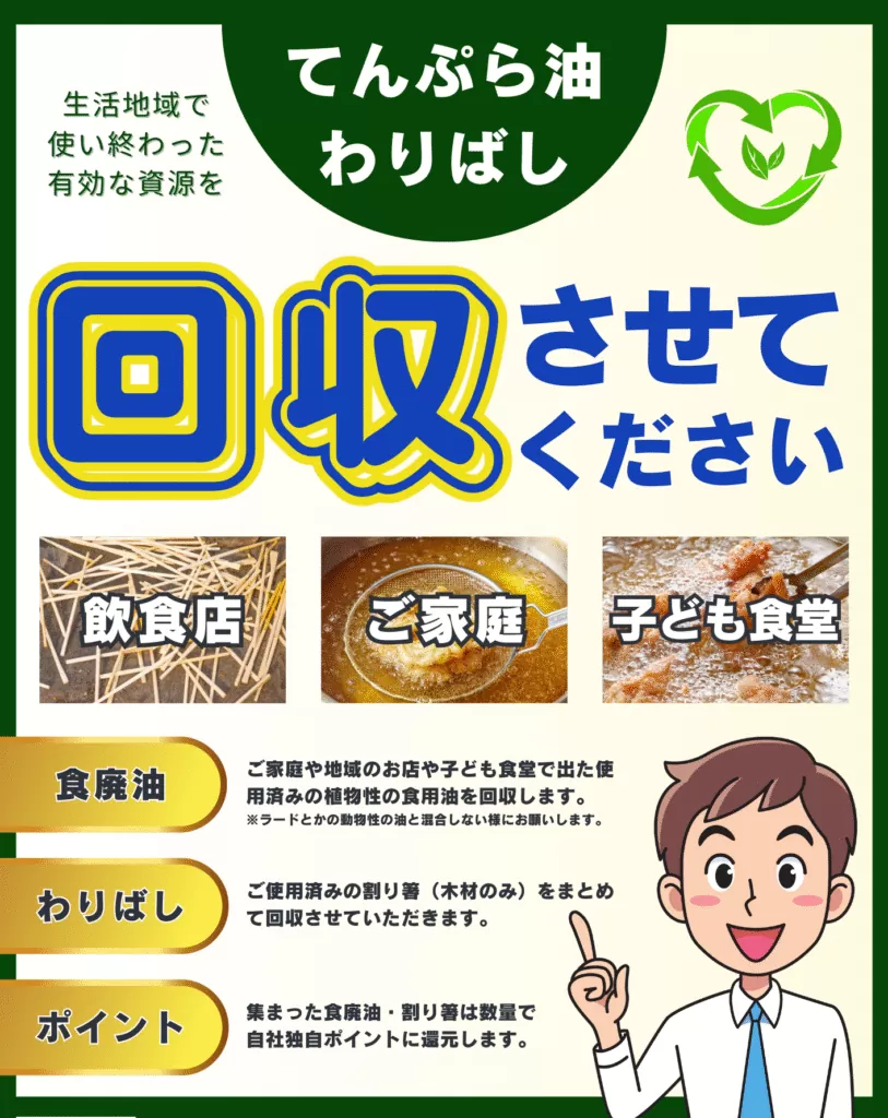 てんぷら油・わりばし回収プロジェクト
